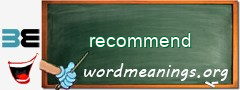 WordMeaning blackboard for recommend